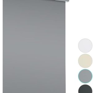 Changshade Blackout Roller Shades for Windows,Cordless Roller Blinds with Cassette Valance,Window Shades Pull Down,Thermal Insulated for Home,Office,Bathroom,Grey,JZROL30GY72Z